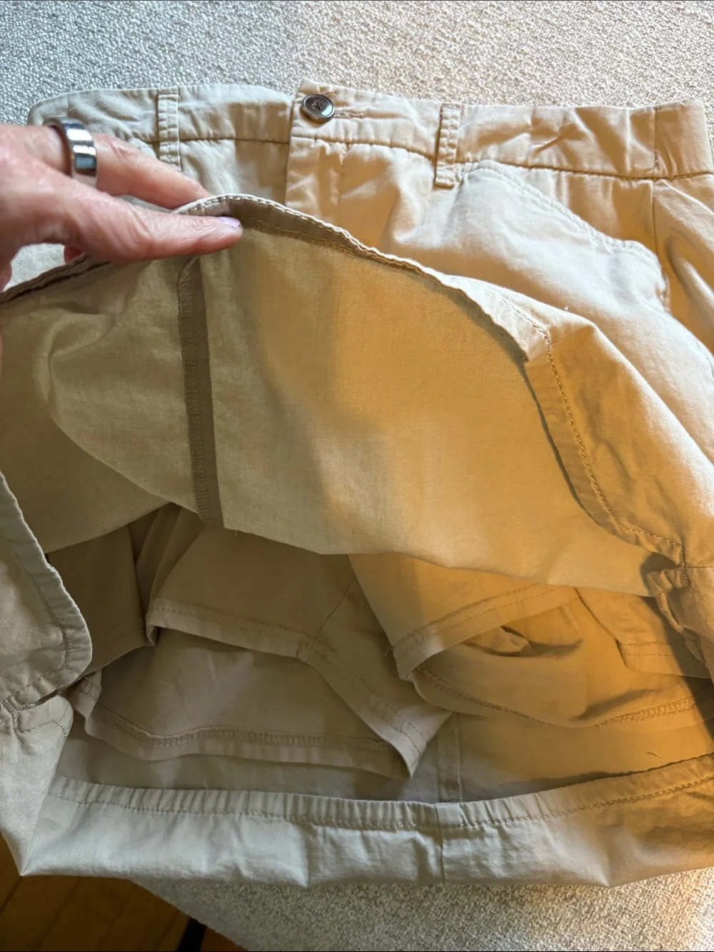 Croft & Barrow Khaki‎ Cotton Stretch Skort Front Pockets Tan Cream Womens 8